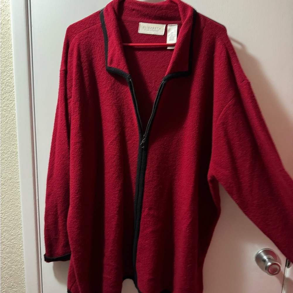 Liz Claiborne Red and Black Sweater